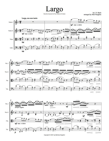 Largo from the Concerto for Two Violins in D minor (J. S. Bach)