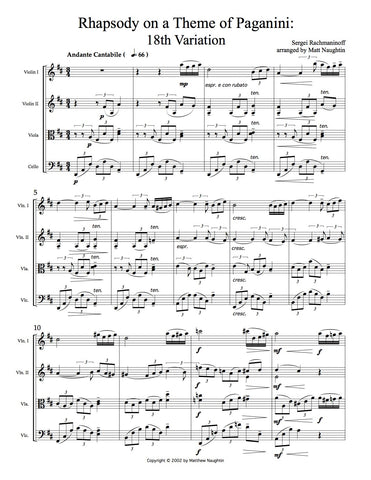 Rhapsody on a Theme of Paganini: 18th Variation (Sergei Rachmaninoff)