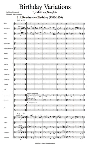 Birthday Variations for Orchestra (Matthew Naughtin)
