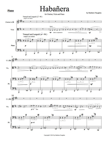 Habañera for Clarinet, Viola & Piano (Matthew Naughtin)